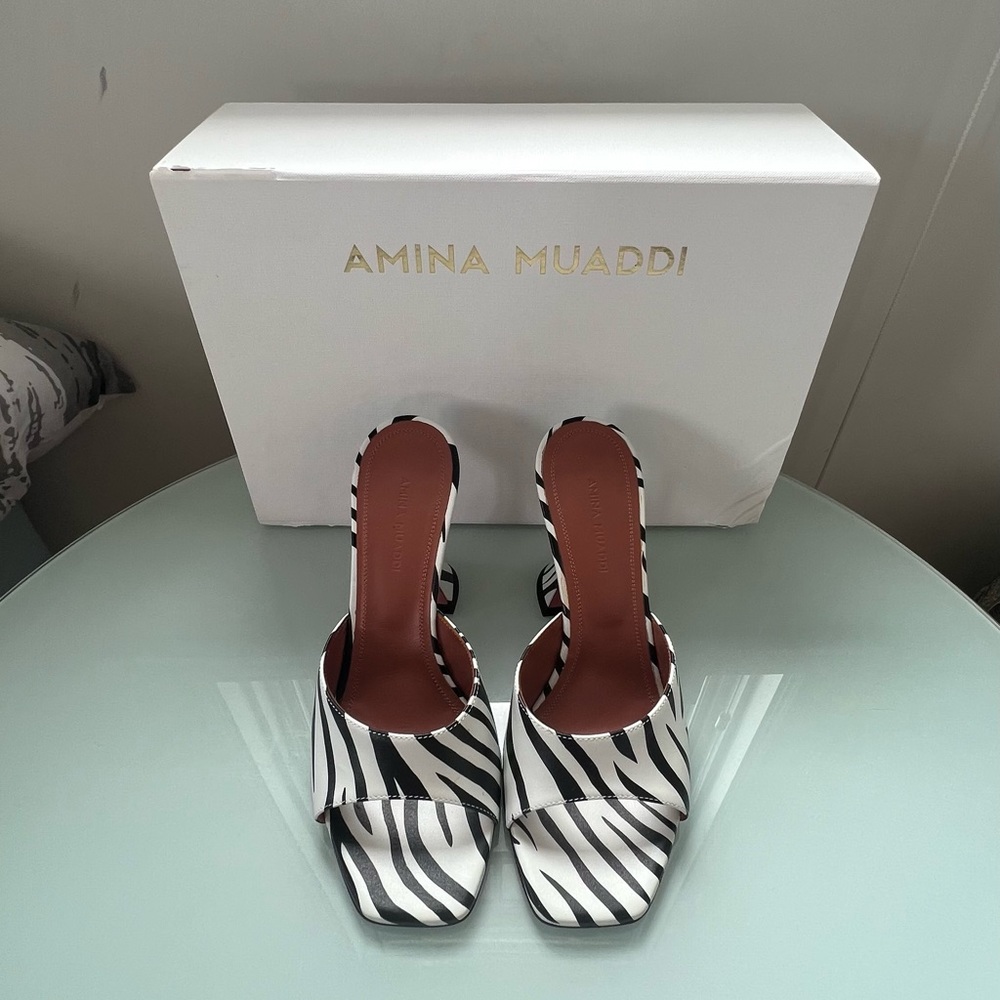 Amina Muaddi
Amina Muaddi Lupita Slipper Zebra Black Sandal
